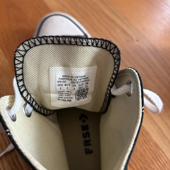 Customized high top black converse with Boston Basketball patch on both shoes - Picture 4 of 4